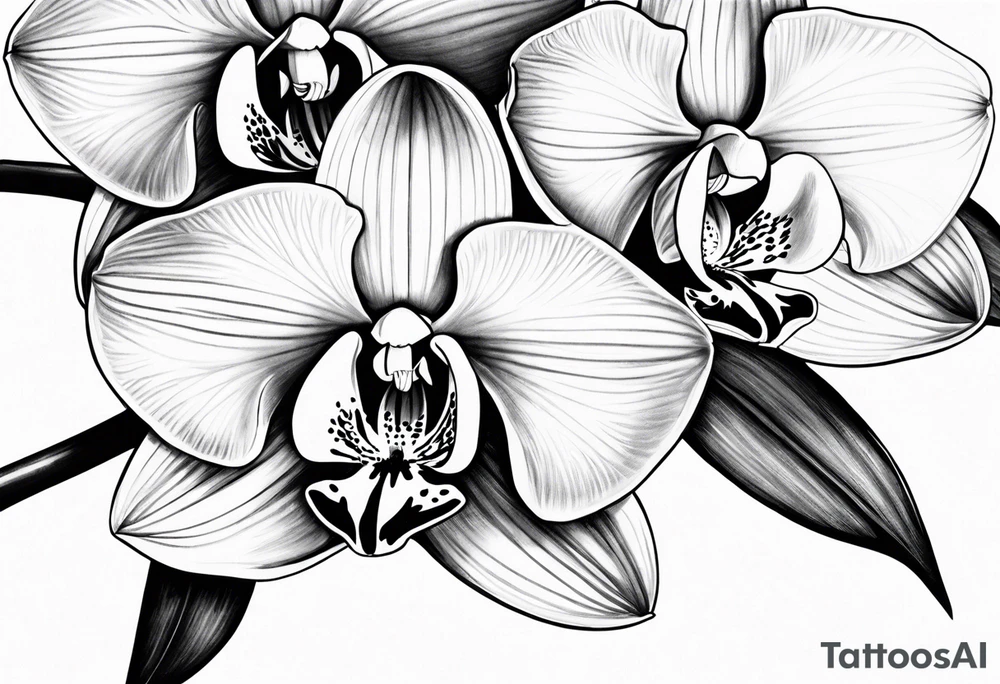 Cymbidium orchid tattoo idea