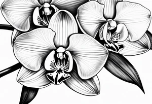 Cymbidium orchid tattoo idea