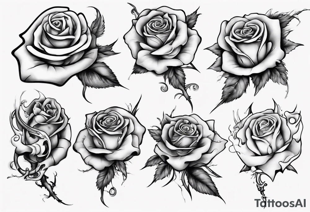dancing on a rose tattoo idea