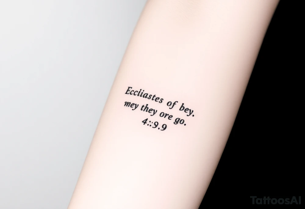 Ecclesiastes 4:9 tattoo idea