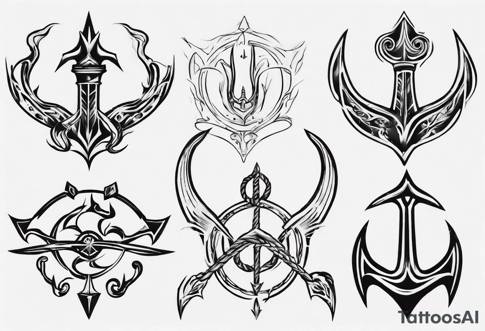 poseidons trident tattoo idea