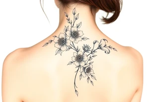 Floral spine tattoo tattoo idea