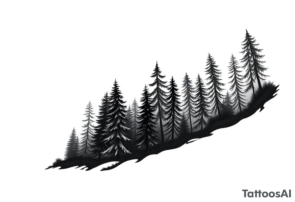Coniferouse forest silhouette around the forearm a tattoo tattoo idea