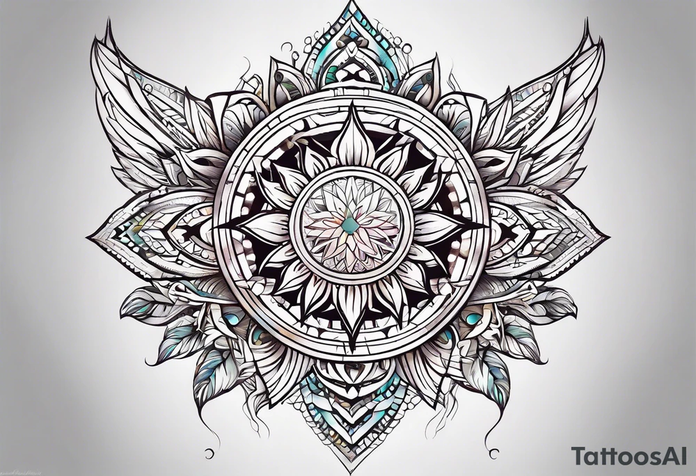 Thigh Sun Catcher tattoo idea