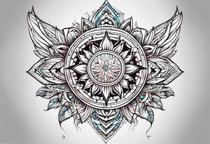 Thigh Sun Catcher tattoo idea