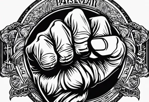 no pasaran slogan with a torn clenched fist tattoo idea