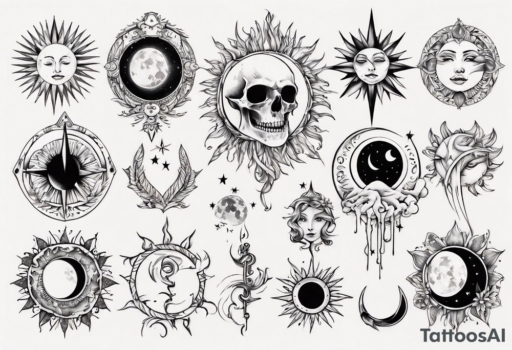 Sonne Mond finline tattoo idea