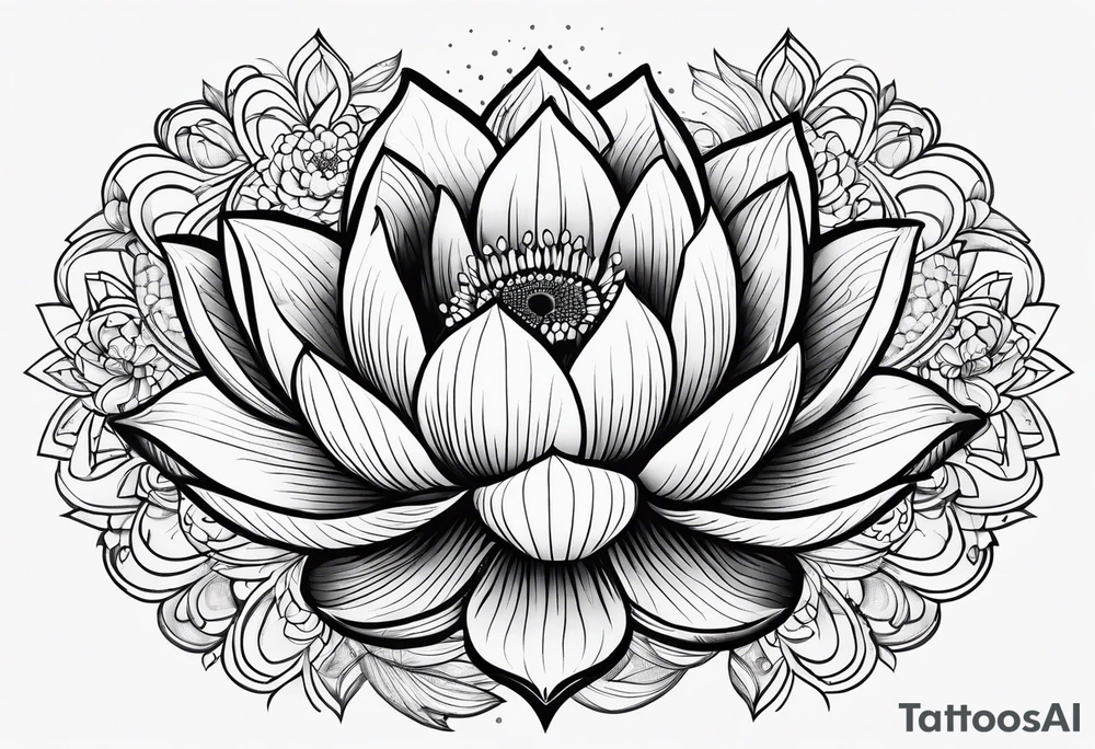under boob line, dot, lotus tattoo idea
