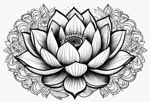 under boob line, dot, lotus tattoo idea