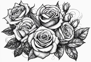 sword with roses and thorns tattoo idea