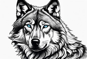 wolf with blue eyes tattoo idea