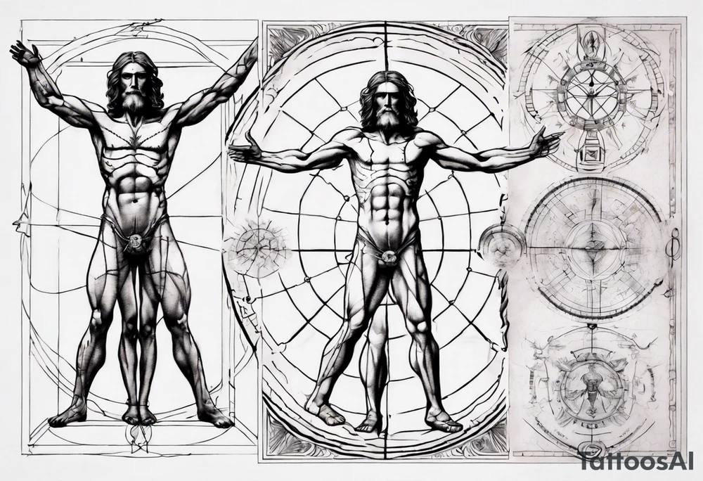 Vitruvian man tattoo idea