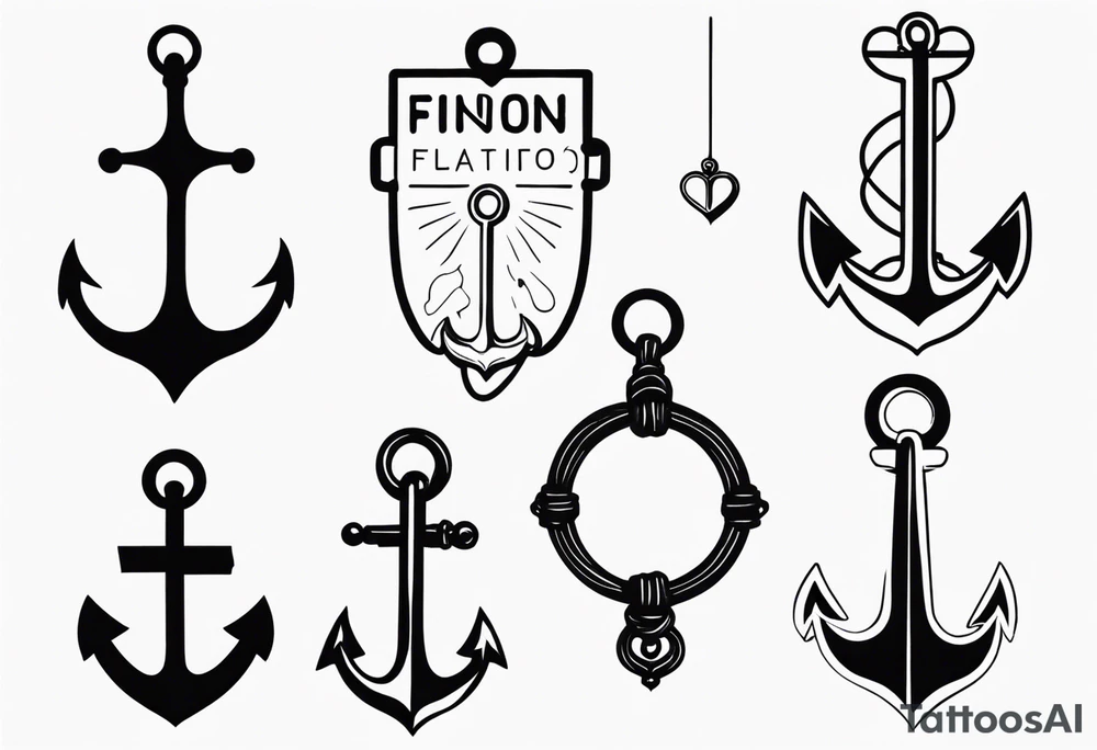 cool hooks/anchors that mix with my name finn tattoo idea