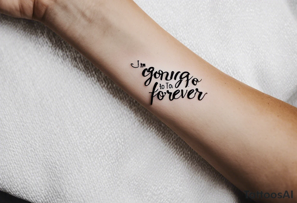 “I’m going to love you forever”, forearm tattoo idea