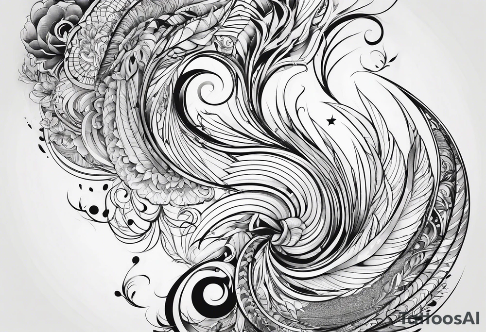 curved caressing lines tattoo idea