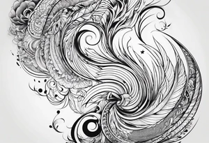 curved caressing lines tattoo idea