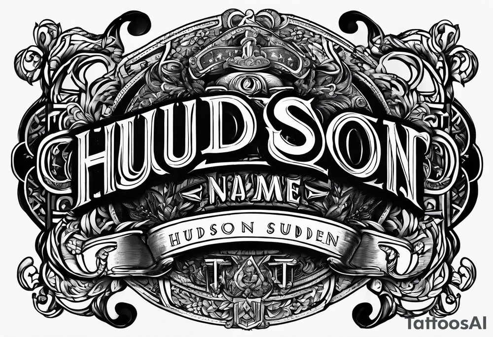 Make the name “Hudson Sugden” as a tattoo with letters on a forearm tattoo idea