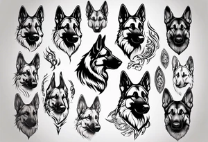 German shepherd profile tattoo idea