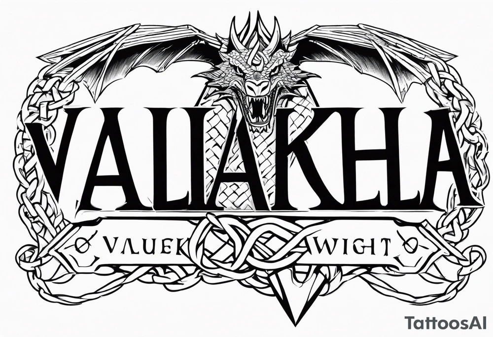 Valhalla sword shield dragon axe Valknut barbed wire chains fire tattoo idea Valhalla sword shield dragon axe Valknut barbed wire chains fire tattoo idea