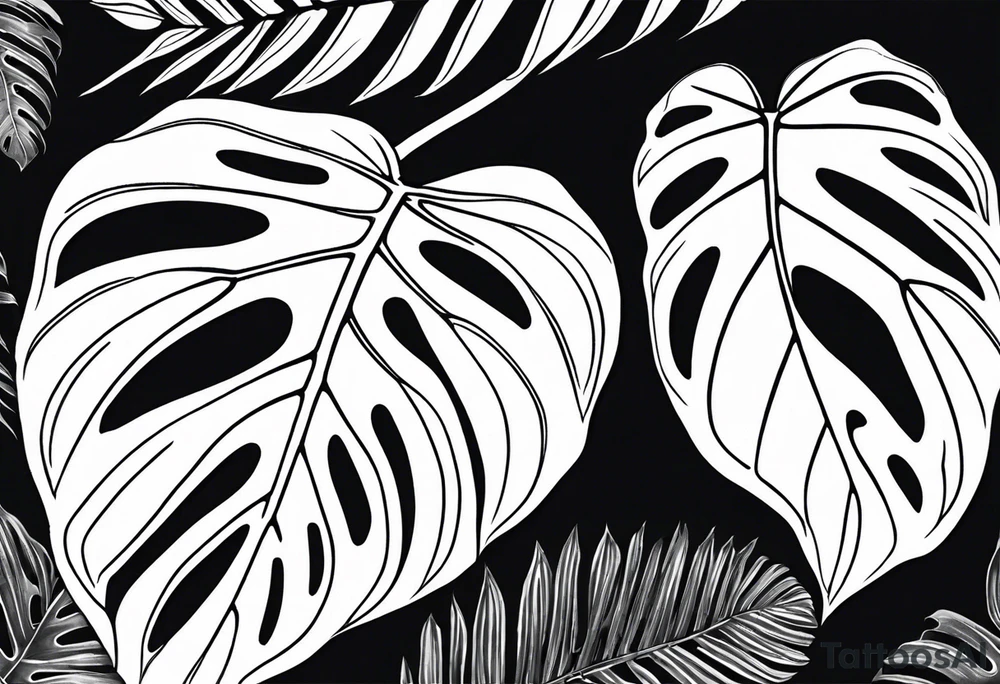 Monstera tattoo idea