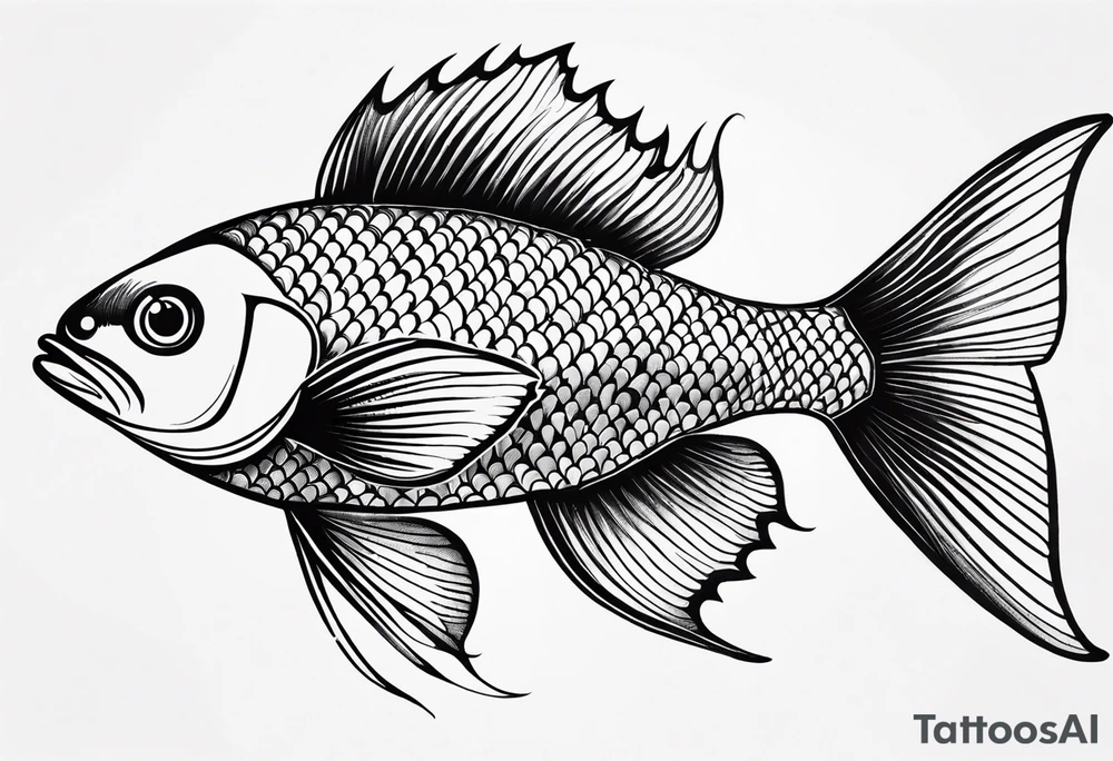 scale pattern with fish tattoo idea