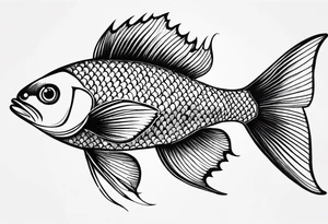 scale pattern with fish tattoo idea