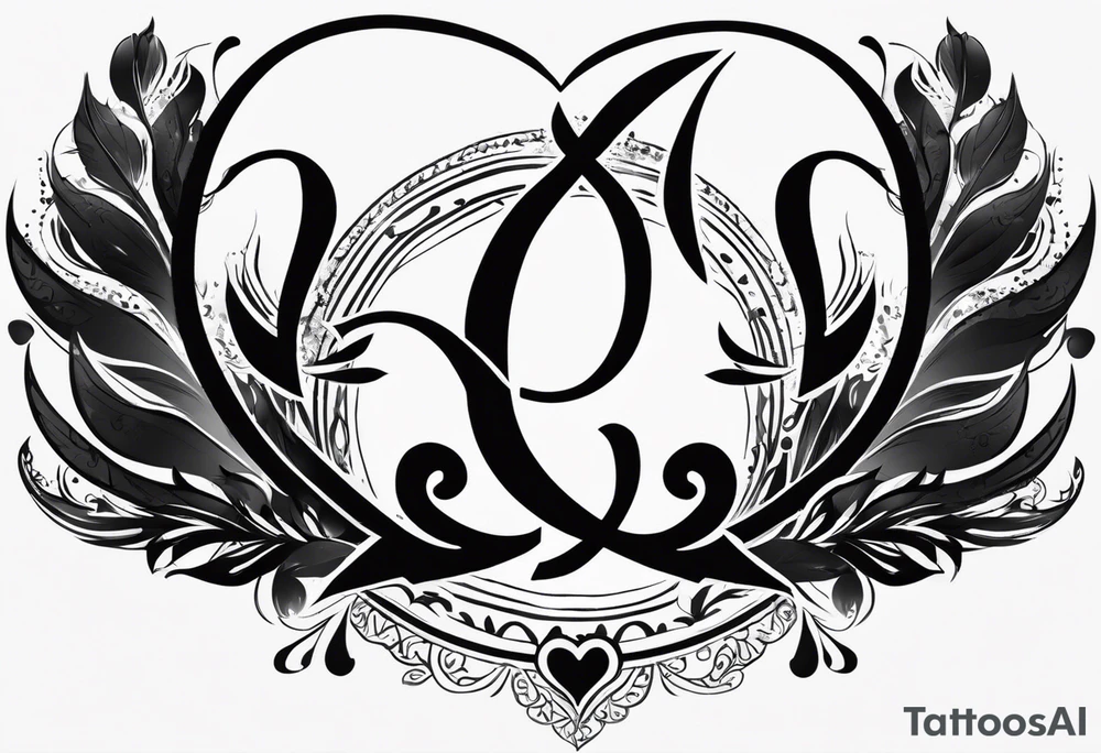 Tattoo ਨਿਰਭਉ ਨਿਰਵੈਰ written in Gurmukhi written text. Add fire and heart to symbolize strength and love tattoo idea