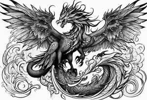 phoenix and dragon tattoo idea