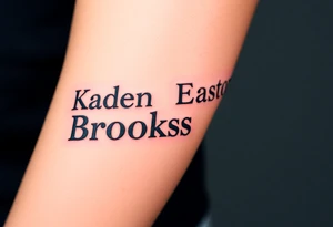Kaden Easton Brooks Beau made into a crossword puzzle tattoo idea