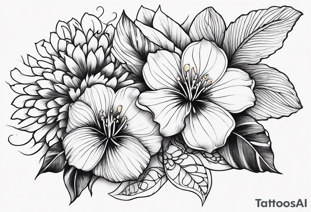 Cuban flower tattoo idea