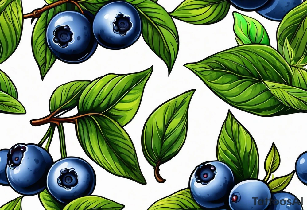 3 blueberries with a leaf tattoo idea