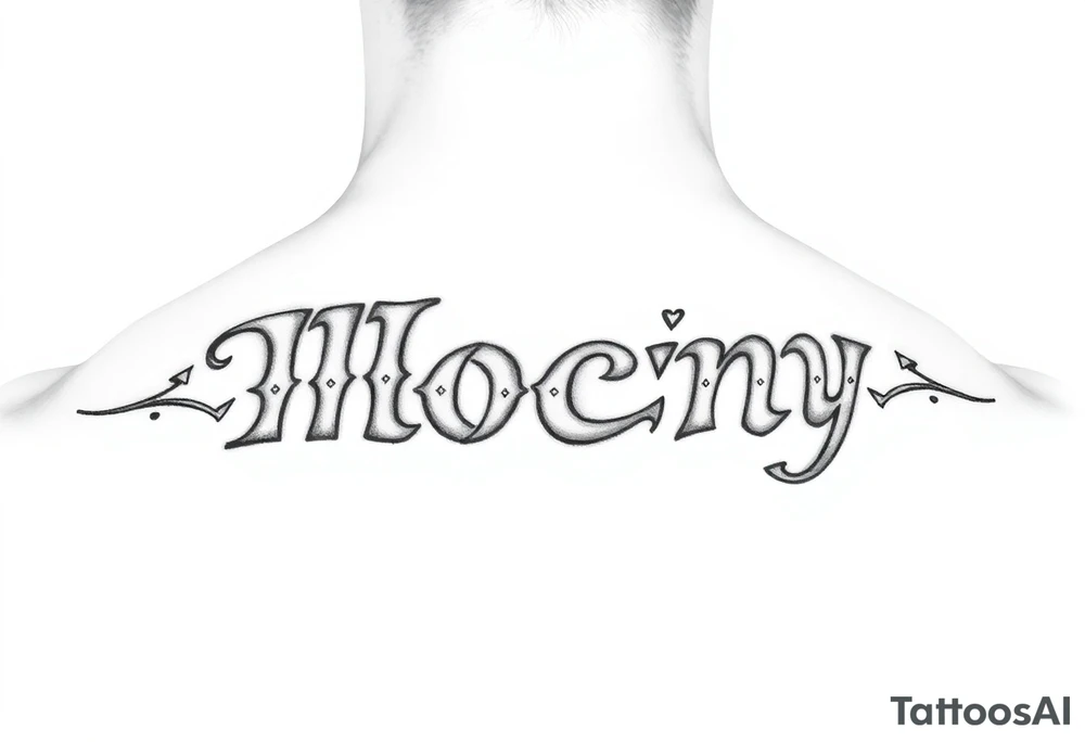 mocny text tattoo idea