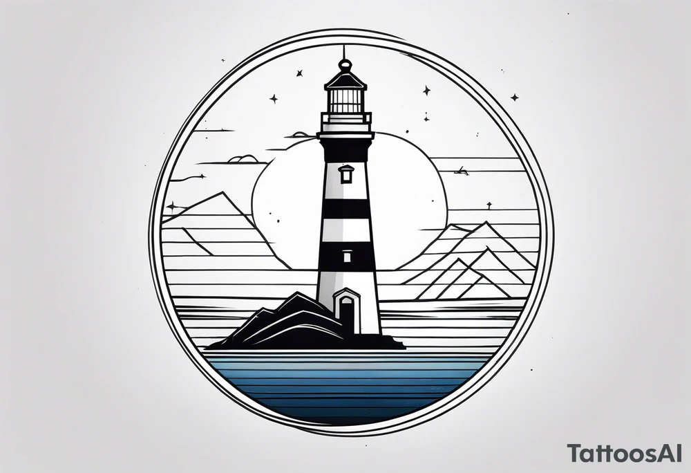 lighthouse geometric tattoo idea