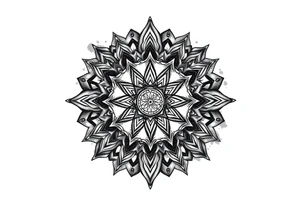 intricate mandala with sacred geometry and cosmic elements tattoo idea