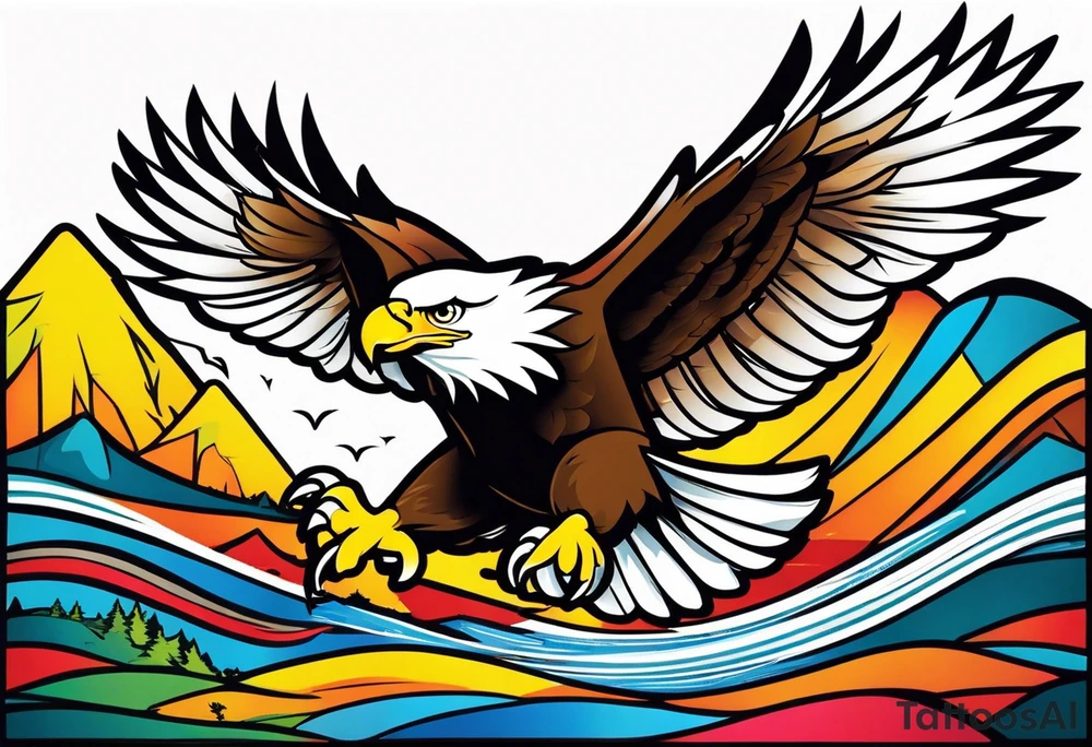 eagle landing tattoo idea