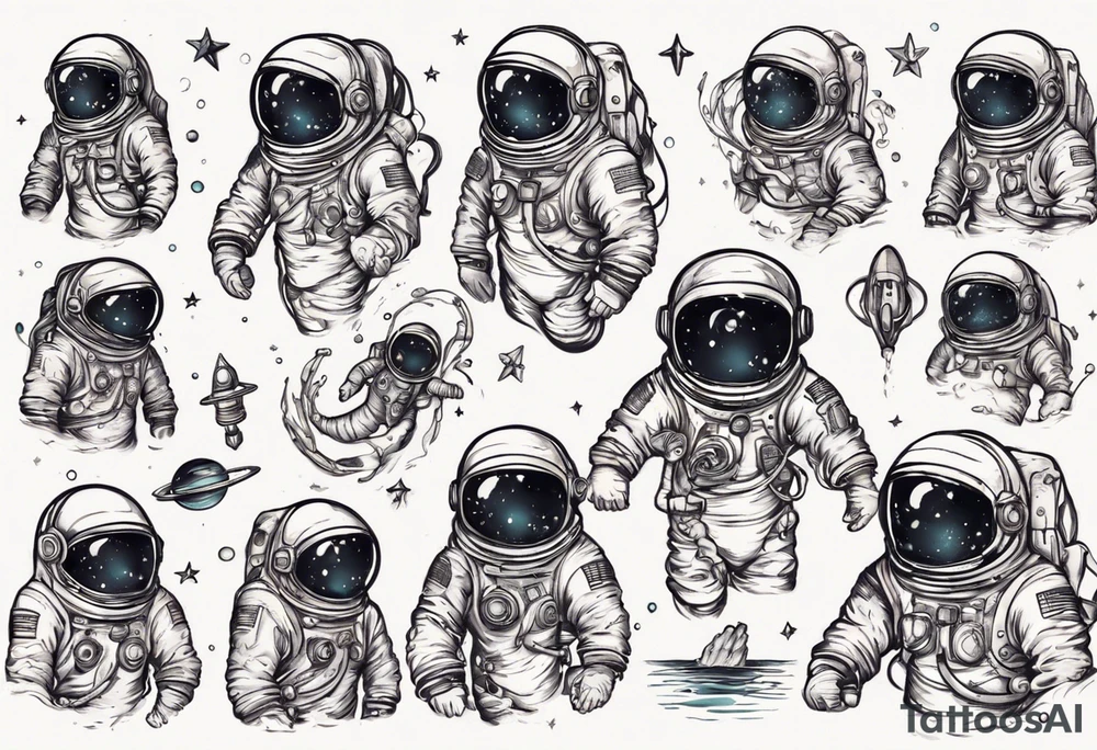 astronaut in the ocean tattoo idea