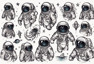 astronaut in the ocean tattoo idea