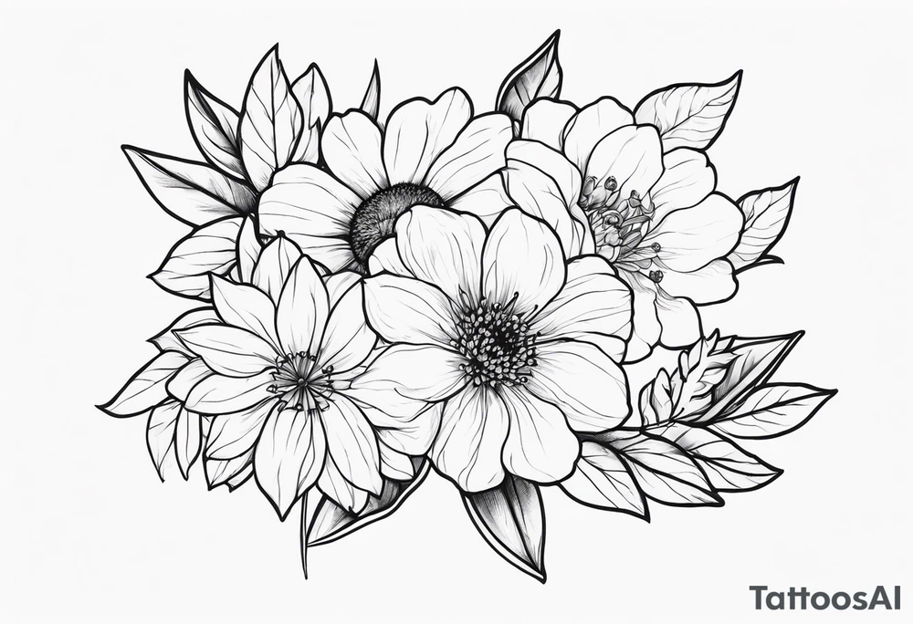 July and December birth month flower tattoo tattoo idea