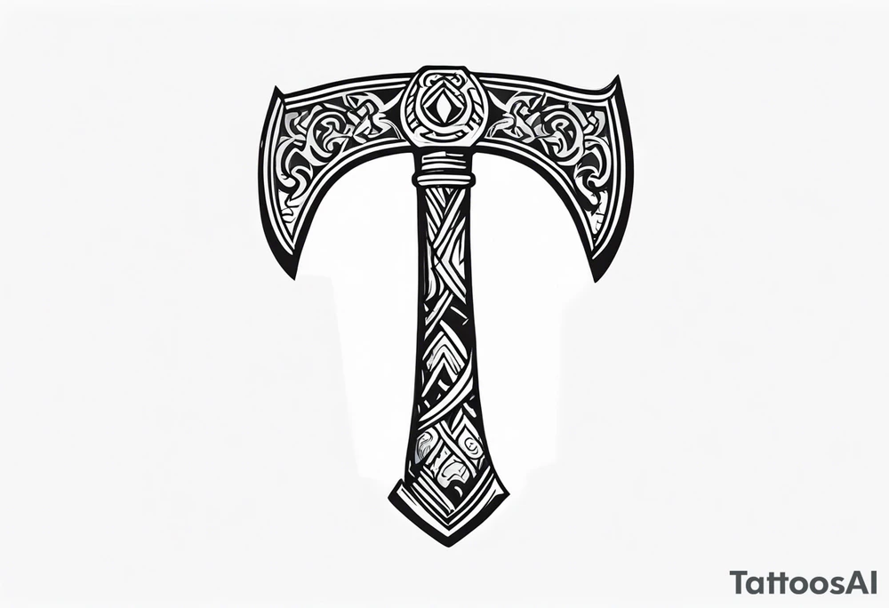 Viking axe tattoo idea
