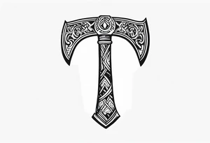 Viking axe tattoo idea