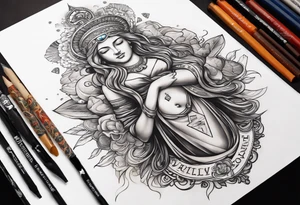 Leg sleeve with God on top representing god over everything, lower on the leg show things like money, drinking, something beachy, cards tattoo idea