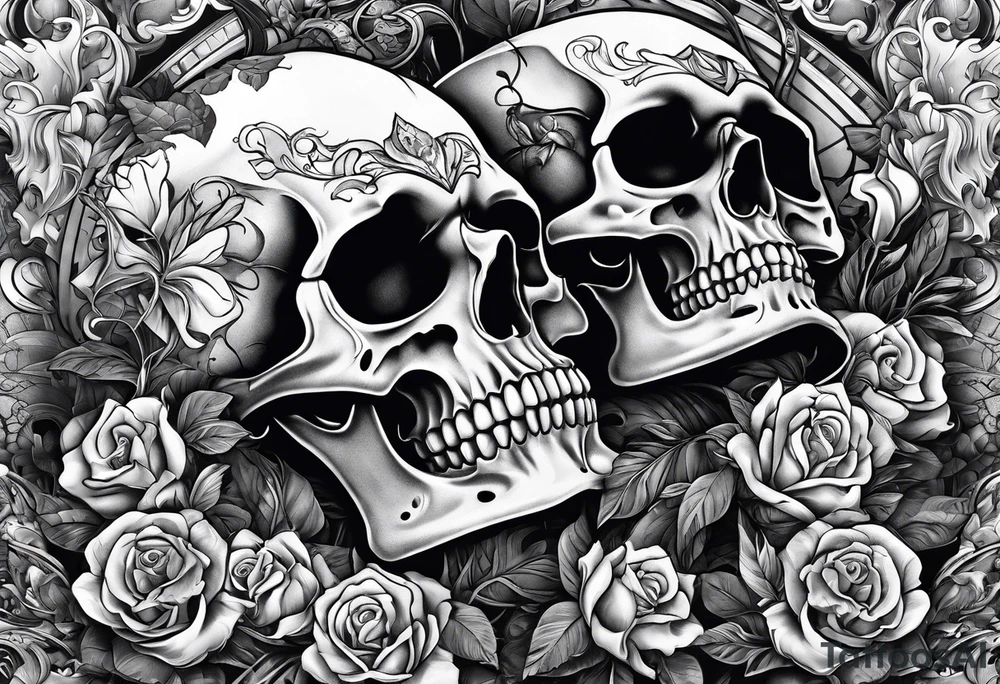 Rich life, skull, car meets, all mixed together tattoo idea