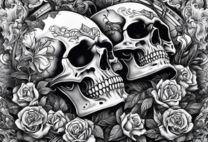 Rich life, skull, car meets, all mixed together tattoo idea