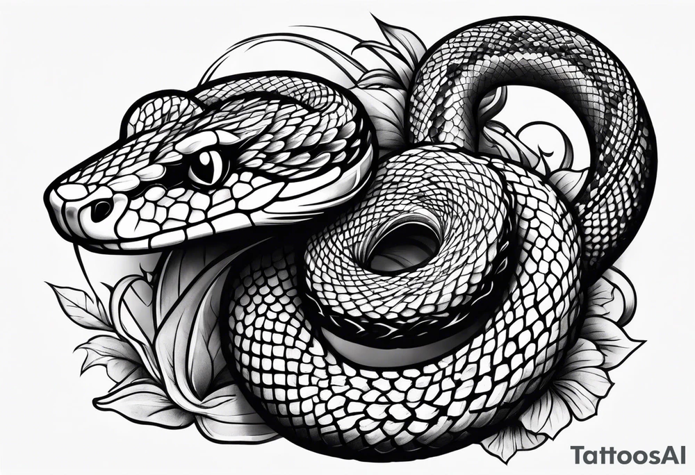 Neo traditional snake tattoo idea