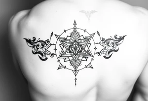 Sacred geometry thigh tattoo idea