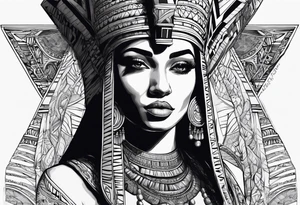 cleopatre, pyramide, sable, tattoo idea