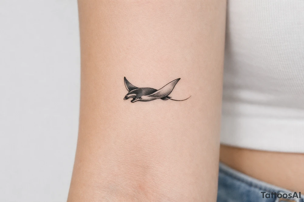 mantaray gliding through water tattoo tattoo idea