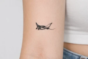 mantaray gliding through water tattoo tattoo idea