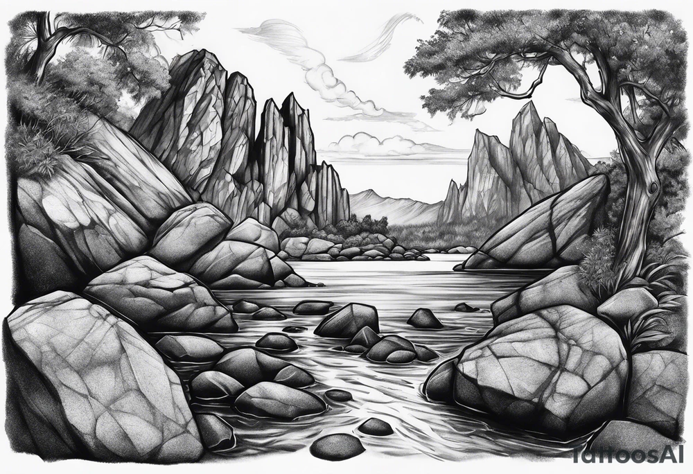 Rocks skip tattoo idea