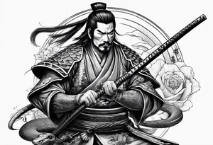 Samurai snake tattoo idea